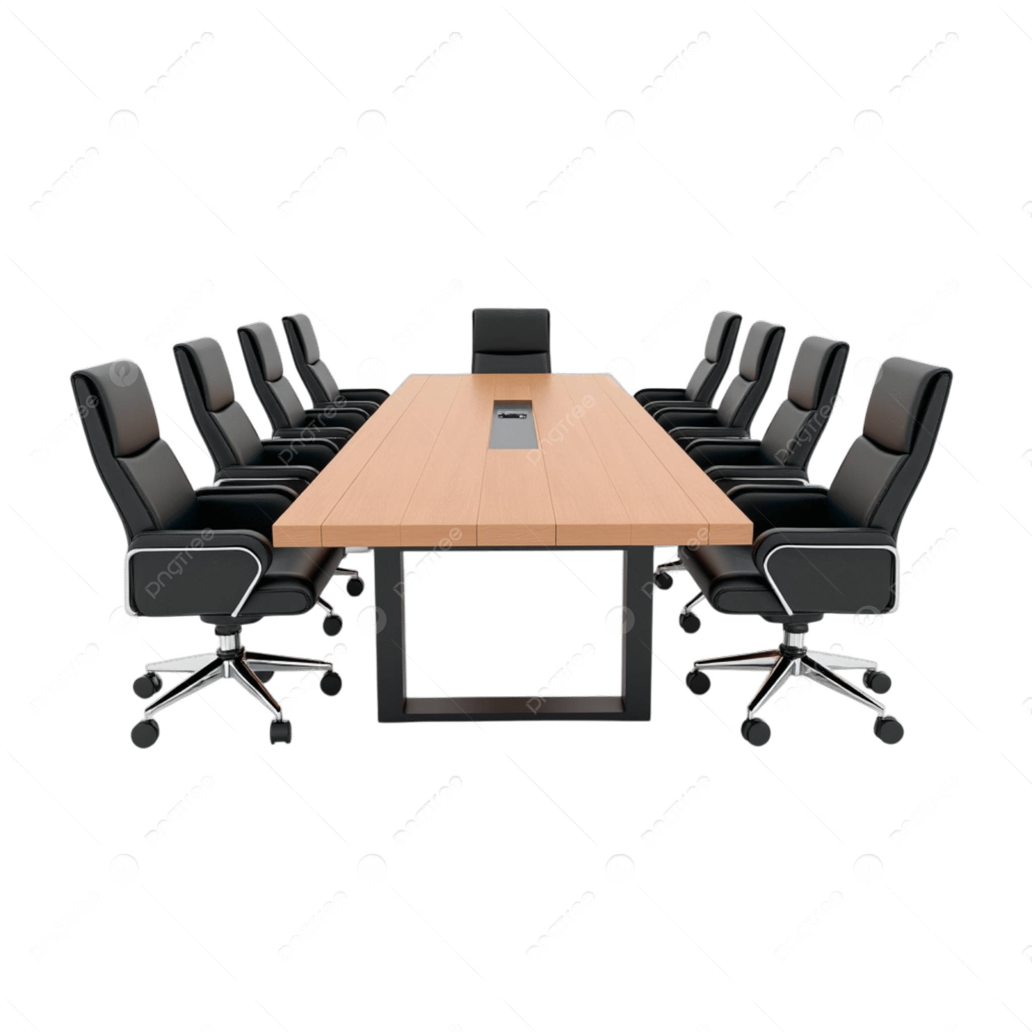 pngtree professional conference table setup complete with a polished wooden finish png image 19598537